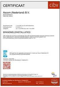 CIBV Certificaat -
Leveren van brandmeldinstallaties