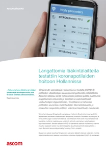 Langattomia lääkintälaitteita 
testattiin koronapotilaiden 
hoitoon Hollannissa