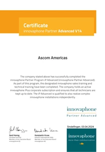 Certificate Innovaphone
Partner Advanced V14